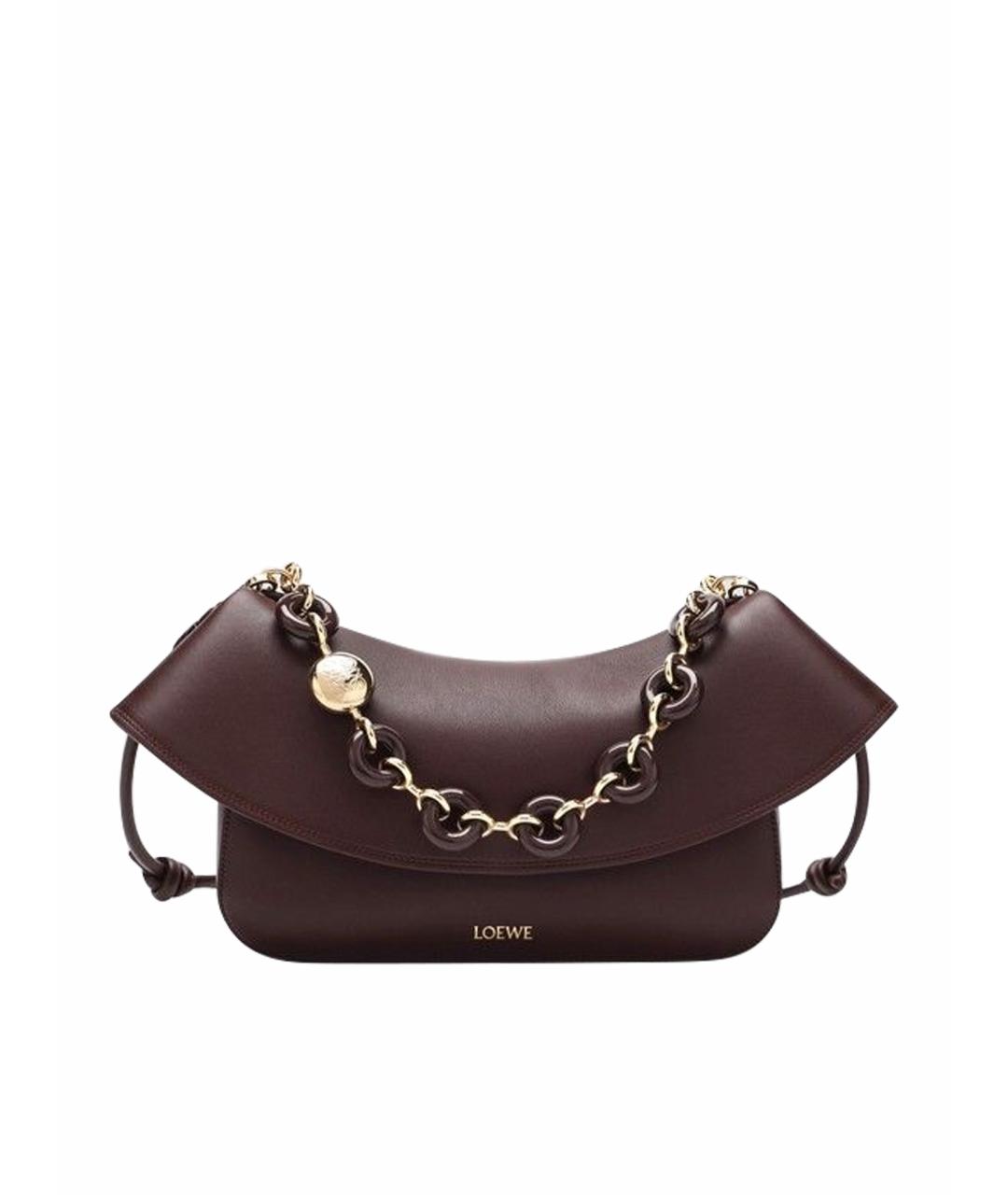 LOEWE Бордовая кожаная сумка через плечо, фото 1