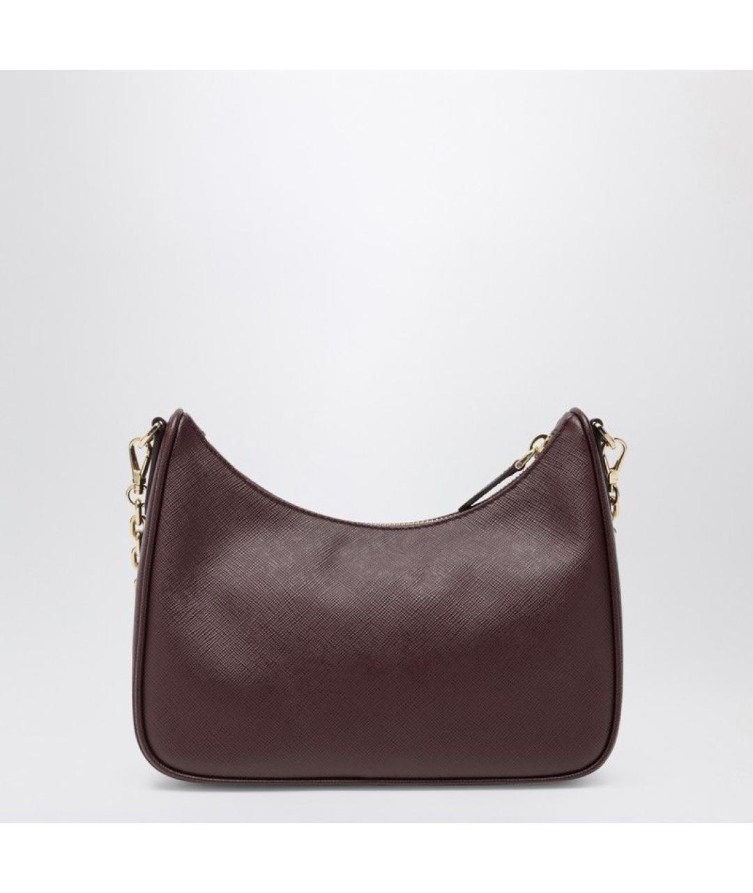 PRADA Бордовая кожаная сумка через плечо, фото 2