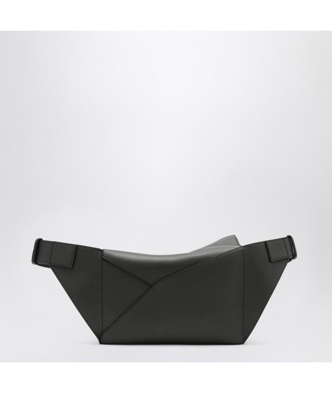 LOEWE Черная кожаная поясная сумка, фото 2