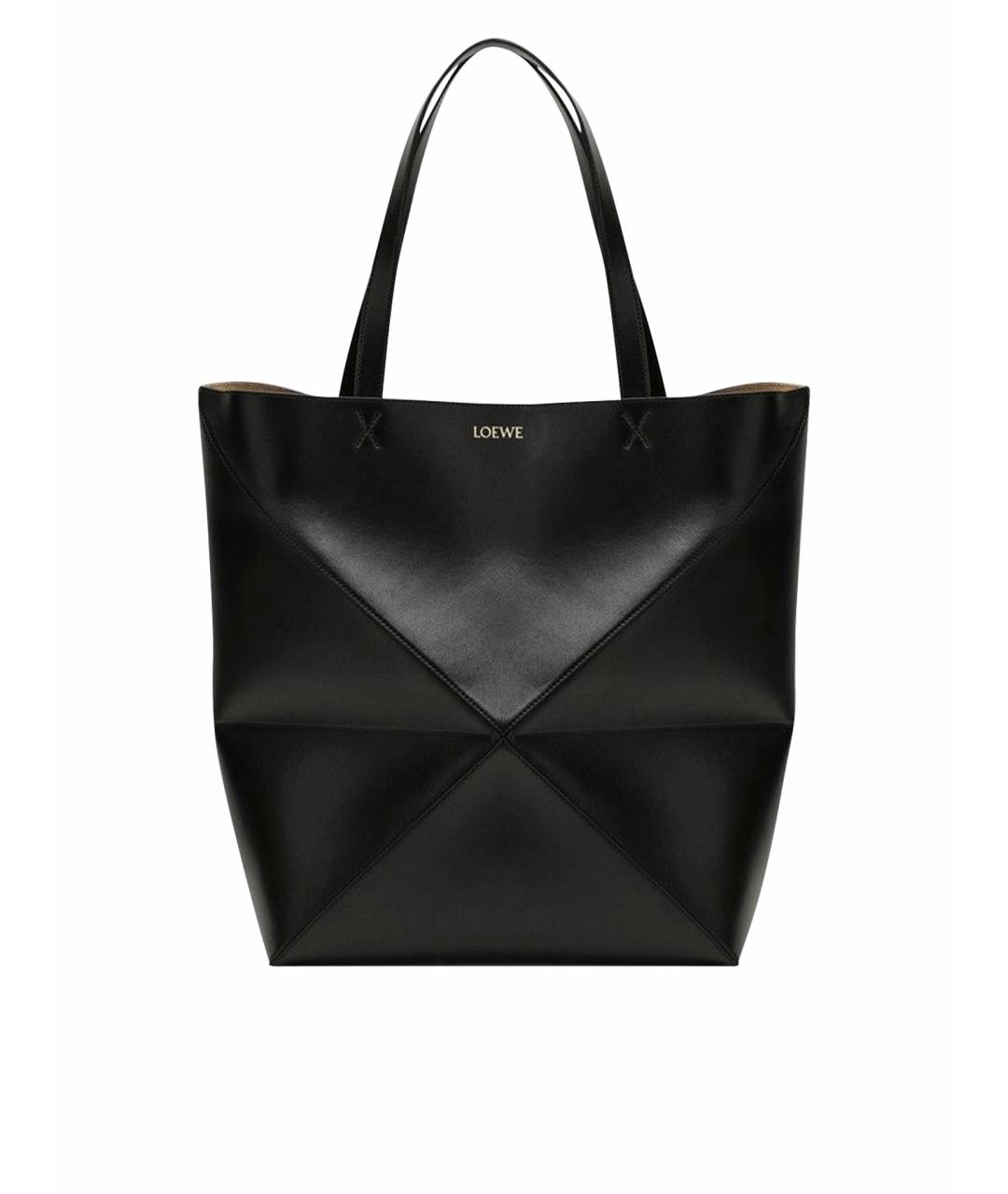 LOEWE Черная кожаная сумка тоут, фото 6