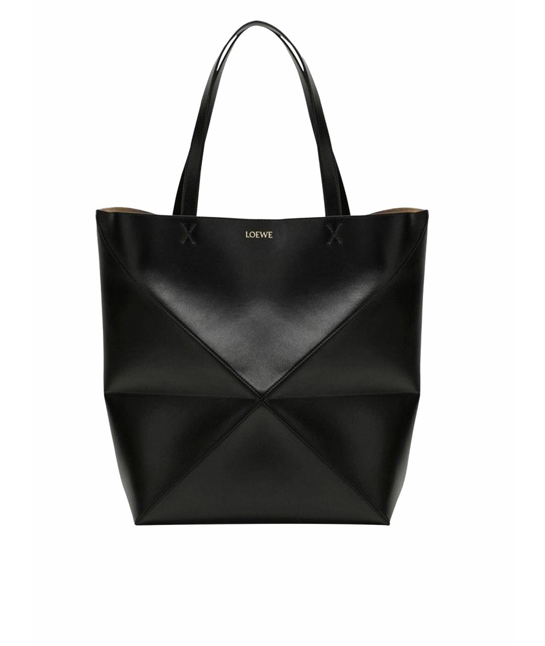 LOEWE Черная кожаная сумка тоут, фото 1