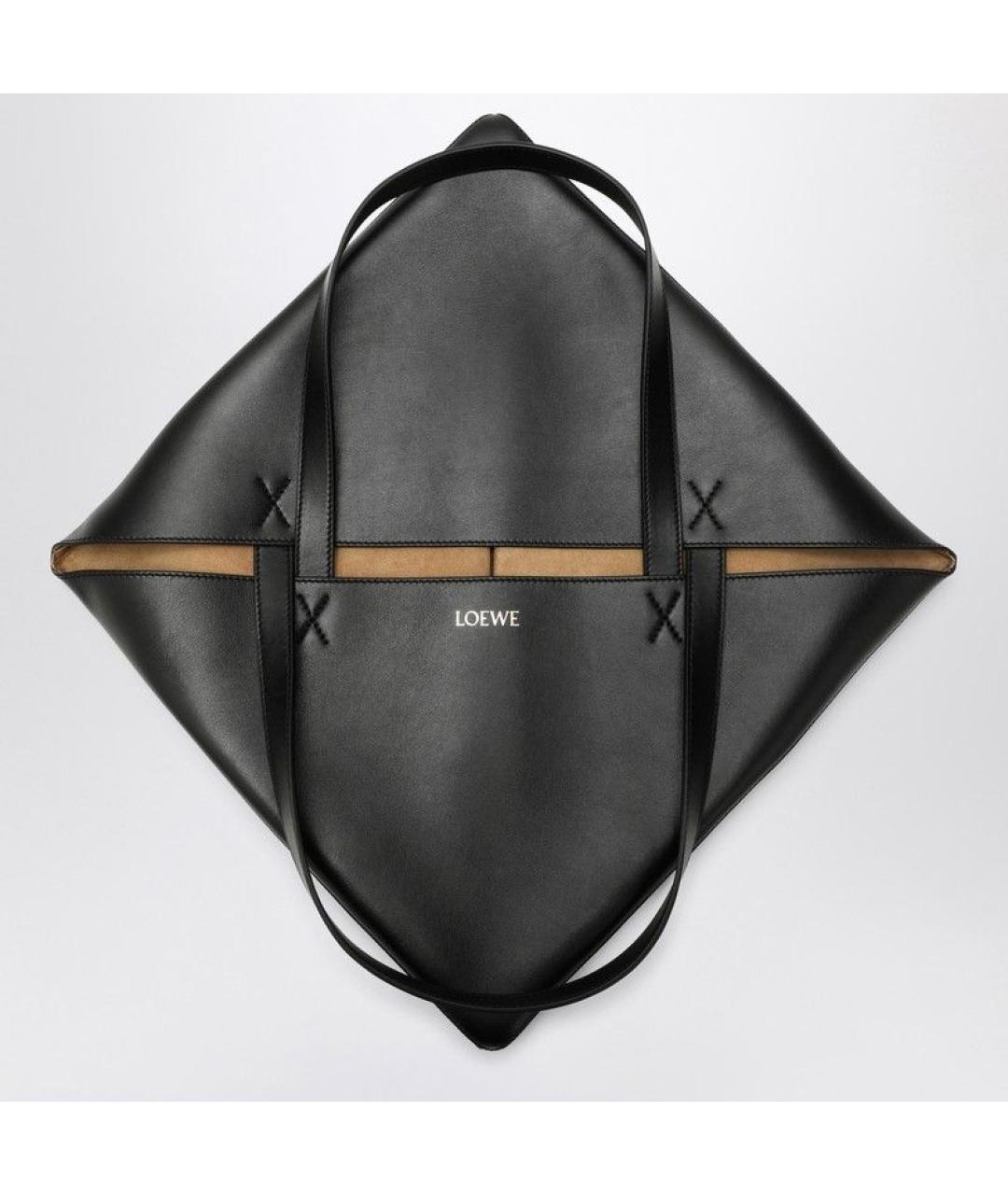 LOEWE Черная кожаная сумка тоут, фото 5