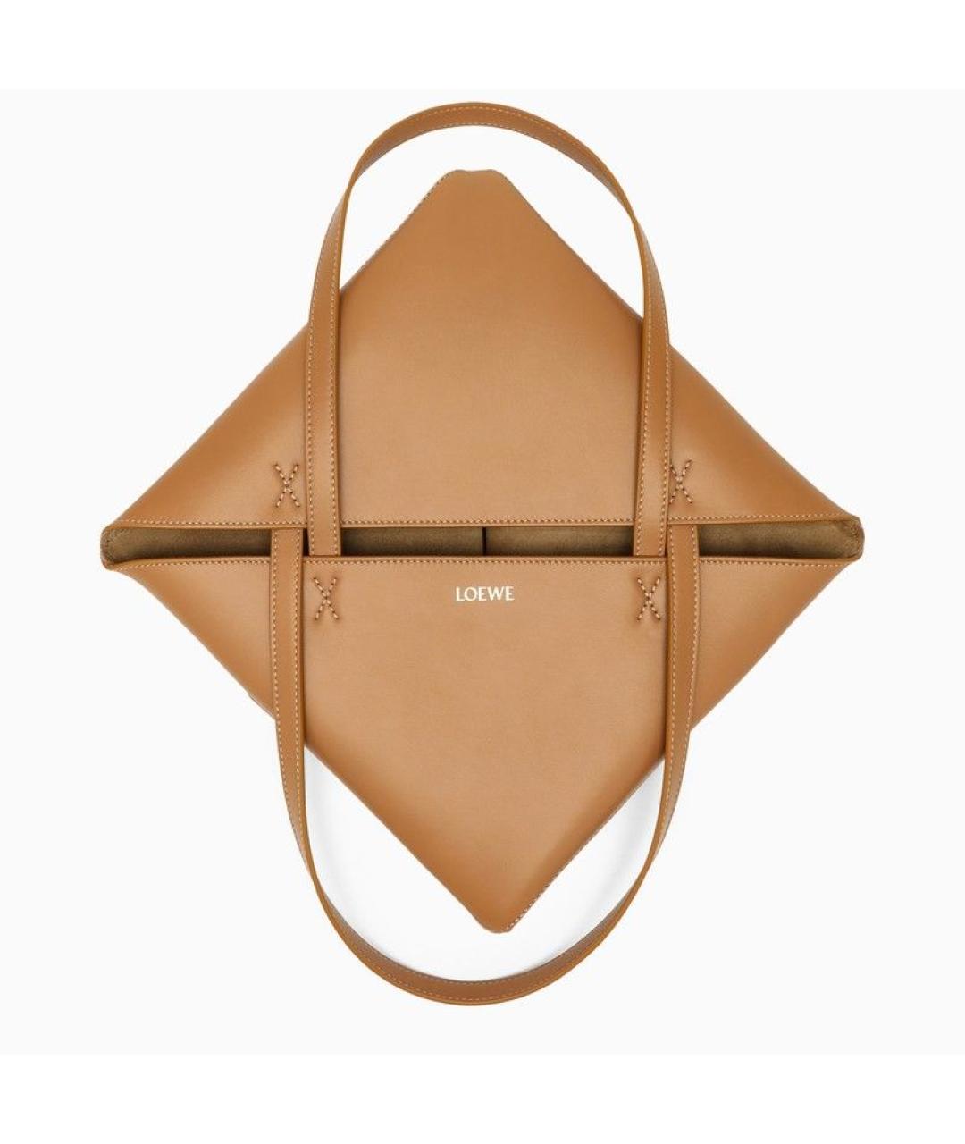 LOEWE Бежевая кожаная сумка тоут, фото 5