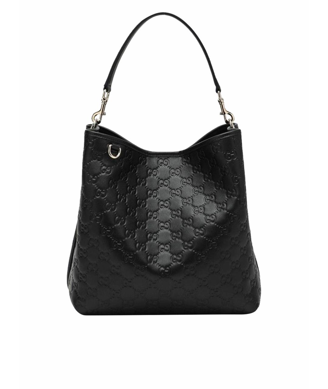 GUCCI Черная кожаная сумка тоут, фото 1