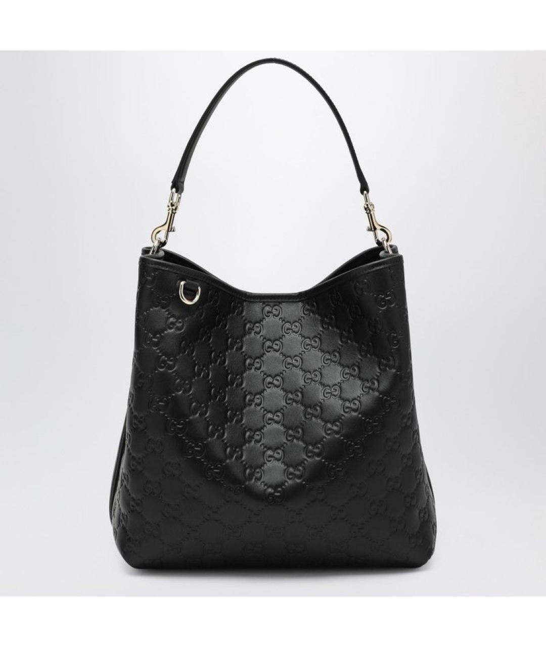 GUCCI Черная кожаная сумка тоут, фото 3