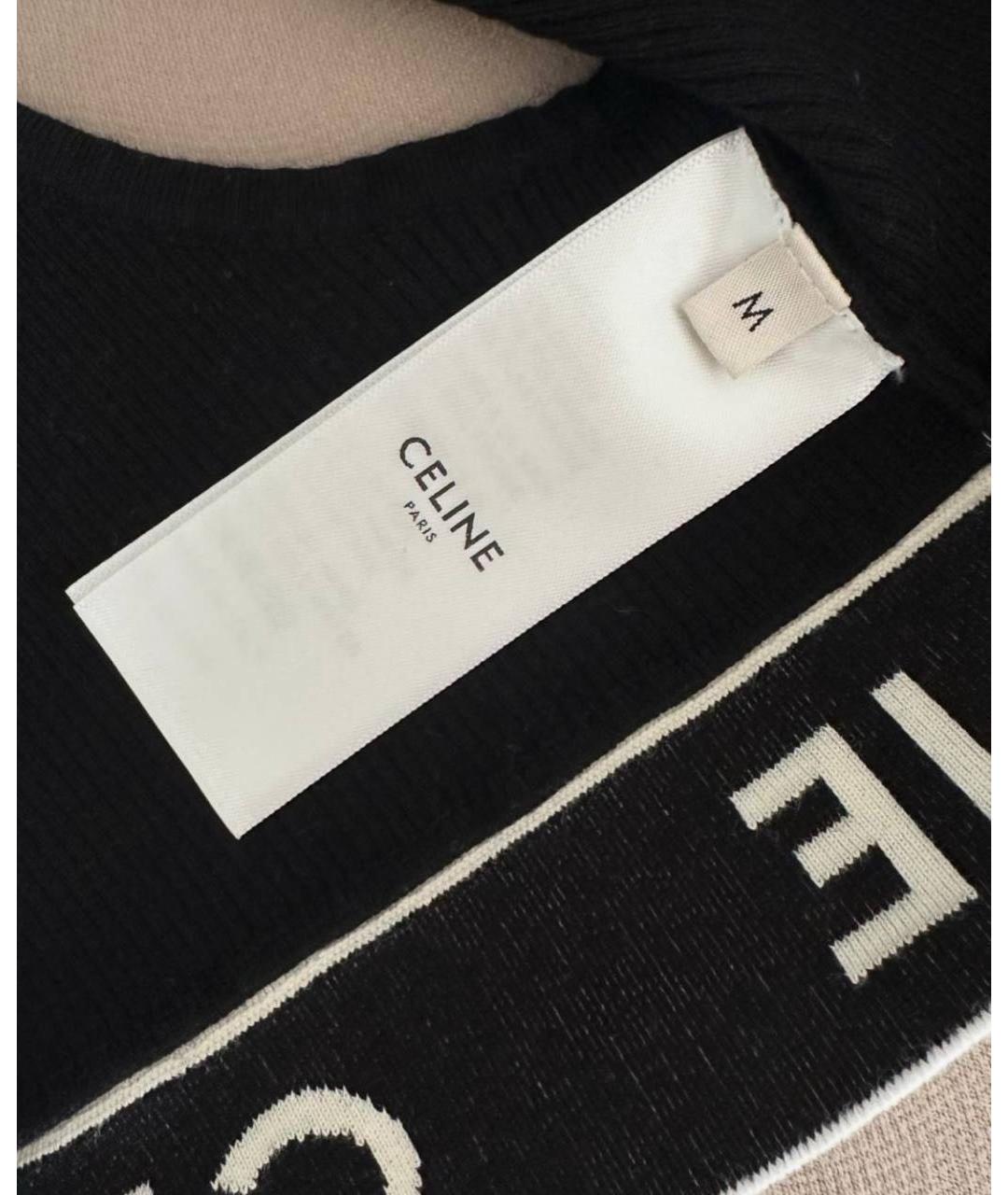 CELINE Черная хлопковая майка, фото 3