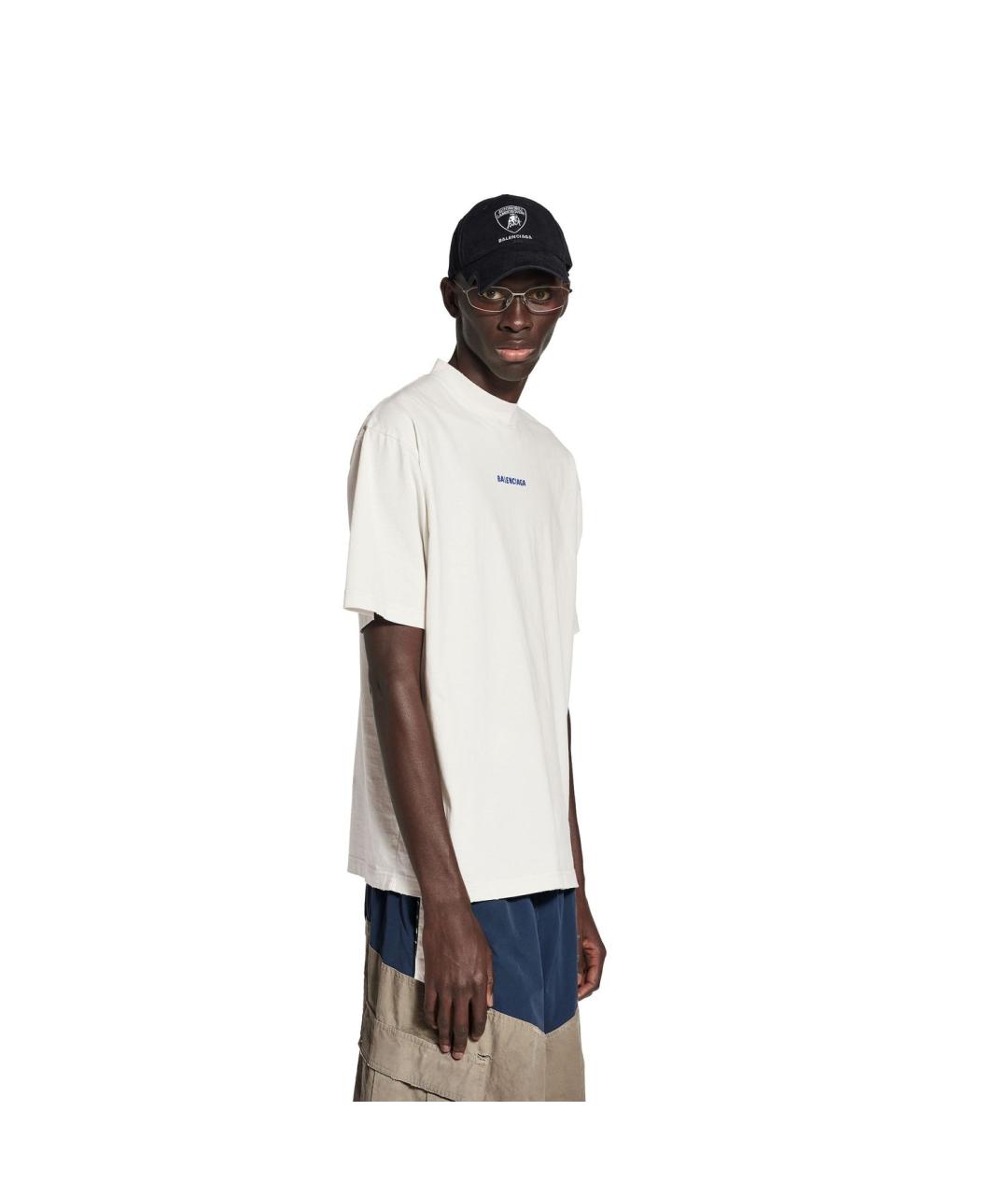 BALENCIAGA Белая хлопковая футболка, фото 3