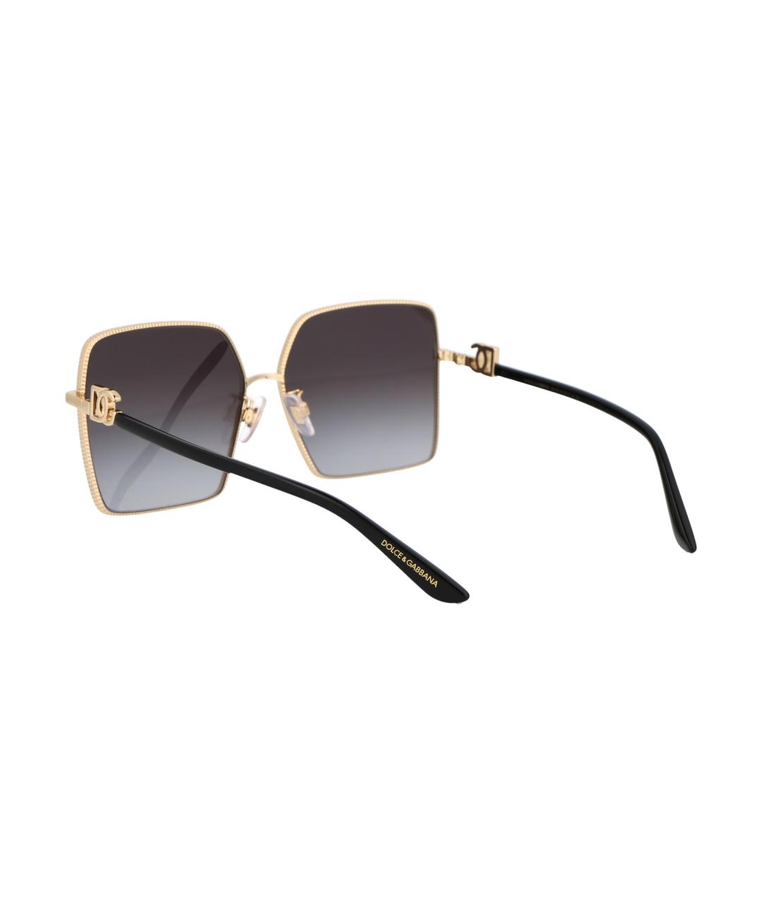 DOLCE&GABBANA Золотые металлические солнцезащитные очки, фото 4
