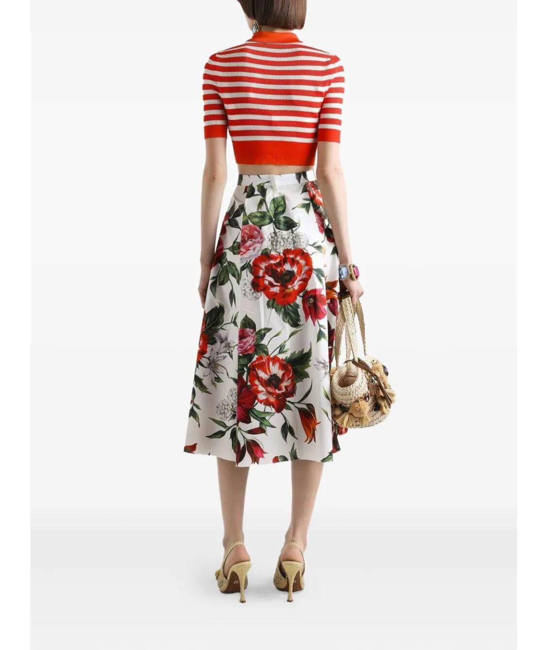 DOLCE&GABBANA Мульти хлопковая юбка миди, фото 3