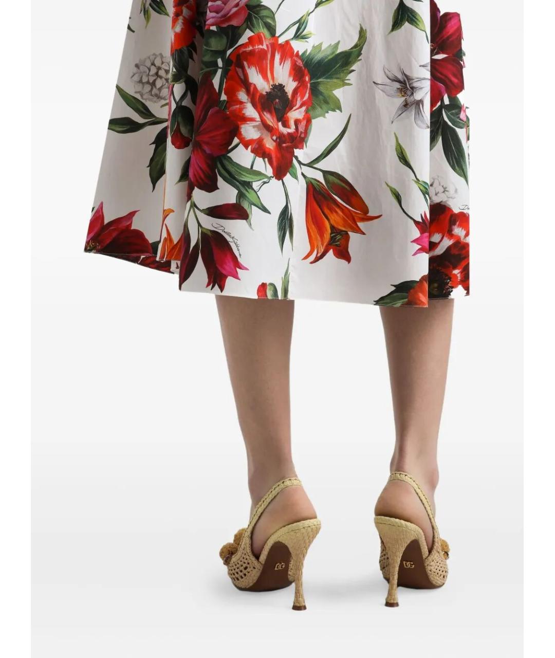DOLCE&GABBANA Мульти хлопковая юбка миди, фото 5