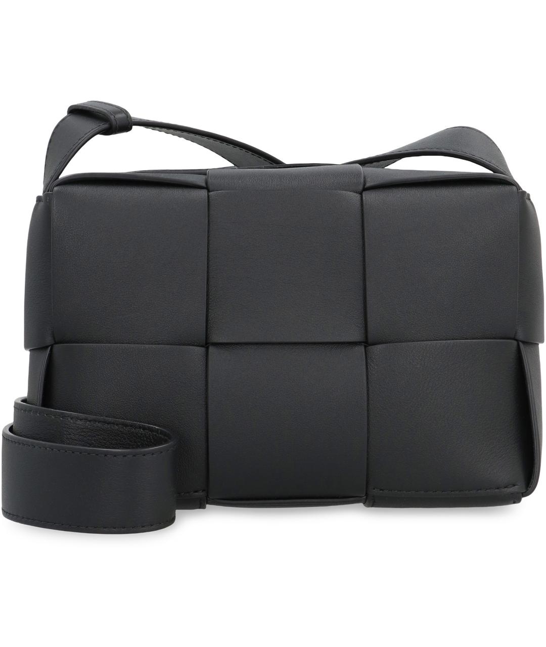 BOTTEGA VENETA Черная кожаная сумка на плечо, фото 2
