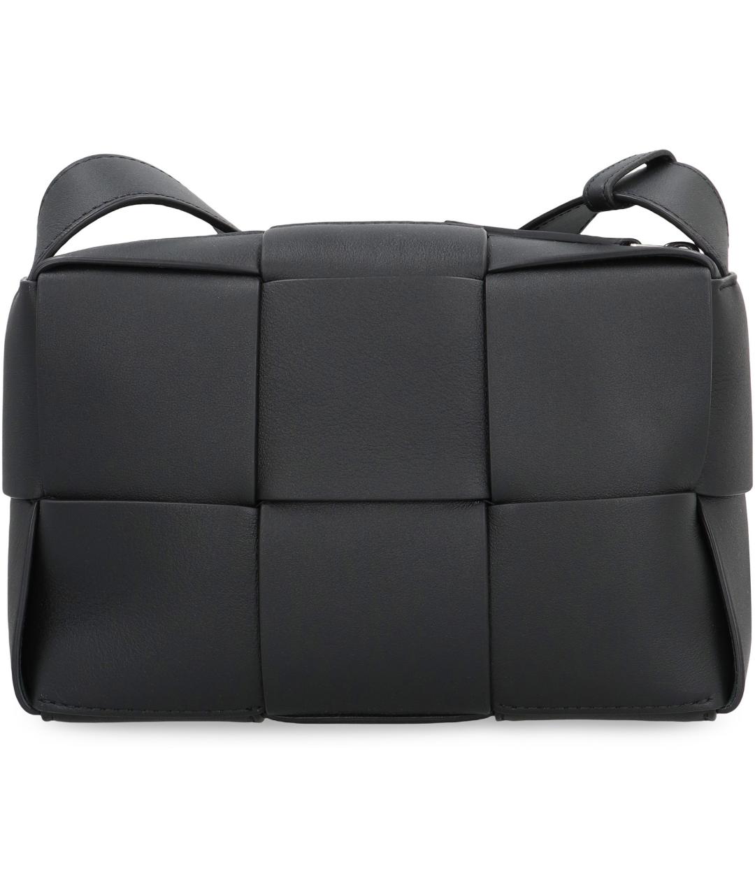 BOTTEGA VENETA Черная кожаная сумка на плечо, фото 4