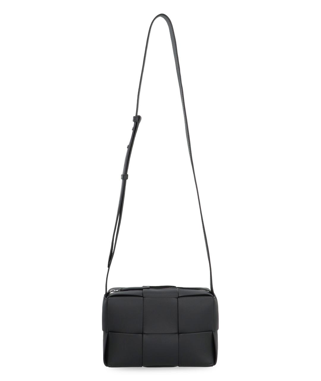 BOTTEGA VENETA Черная кожаная сумка на плечо, фото 5