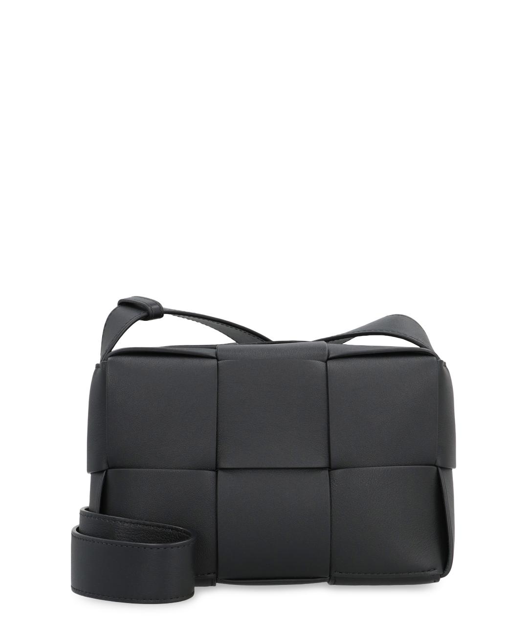BOTTEGA VENETA Черная кожаная сумка на плечо, фото 1