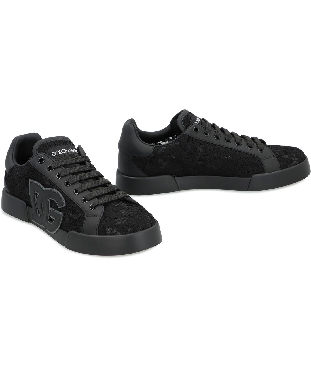 DOLCE&GABBANA Черные текстильные кеды, фото 3