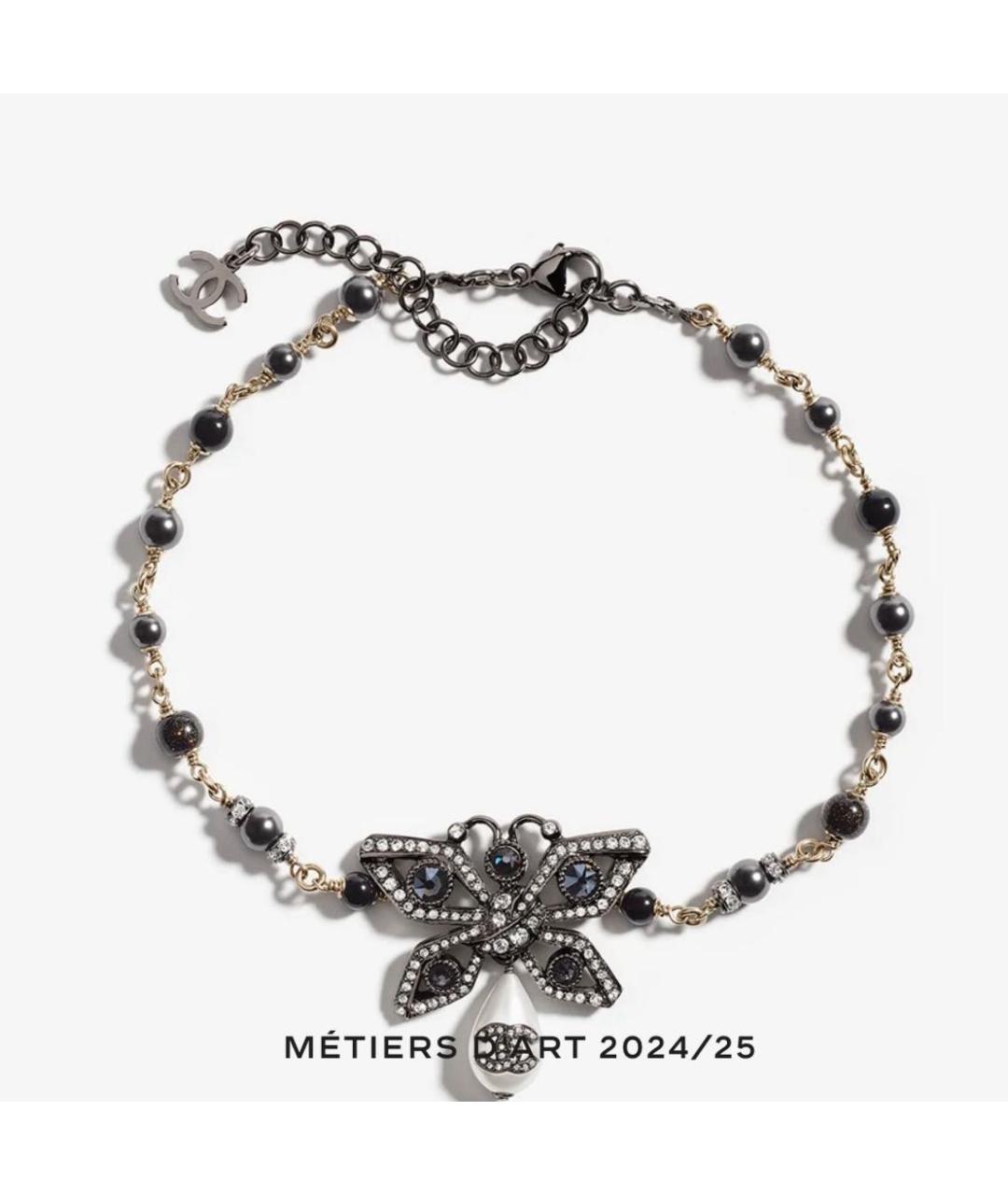 CHANEL Черное металлическое колье, фото 4