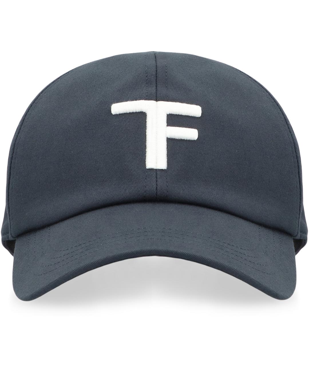 TOM FORD Темно-синяя хлопковая кепка/бейсболка, фото 2