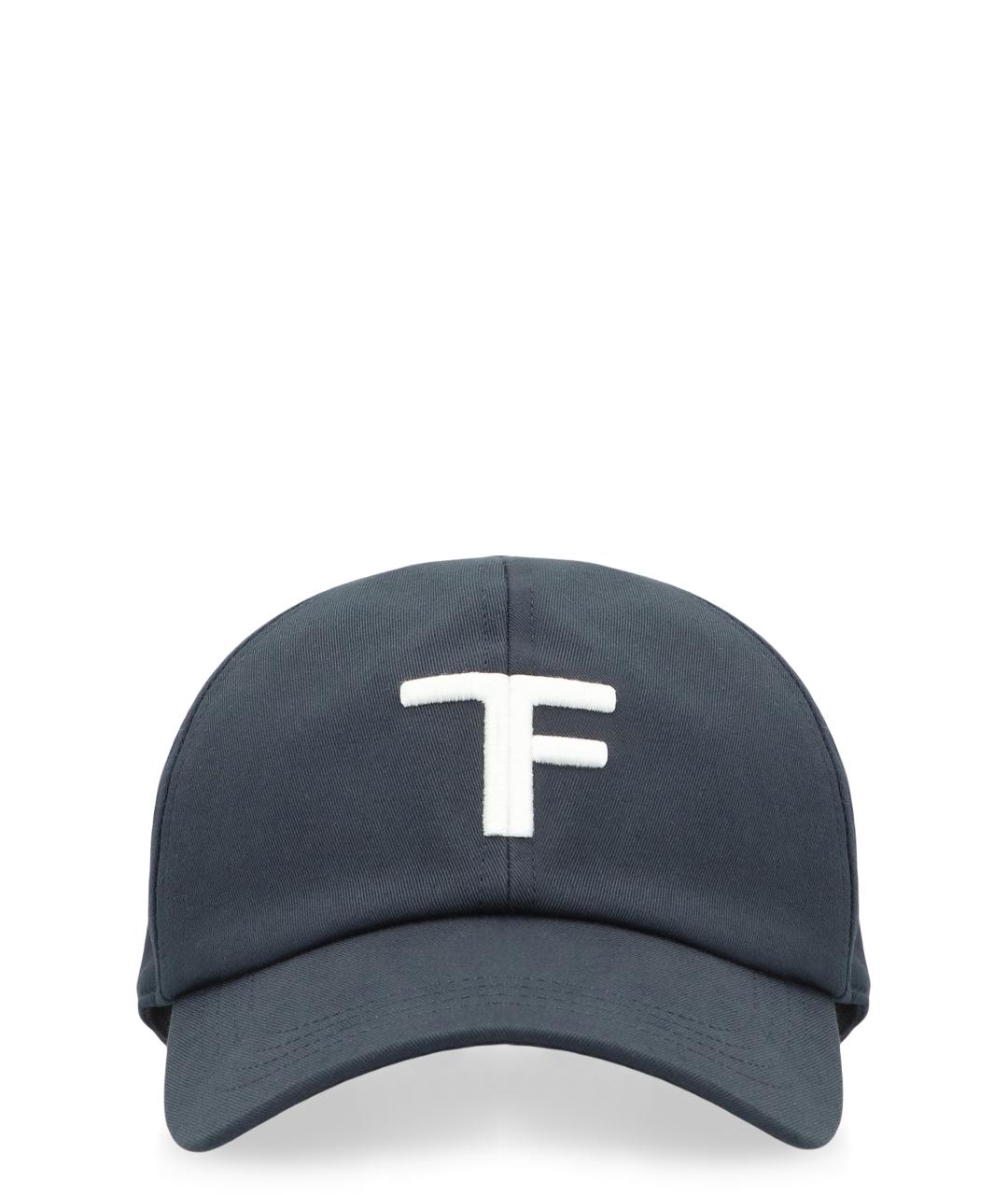 TOM FORD Темно-синяя хлопковая кепка/бейсболка, фото 1
