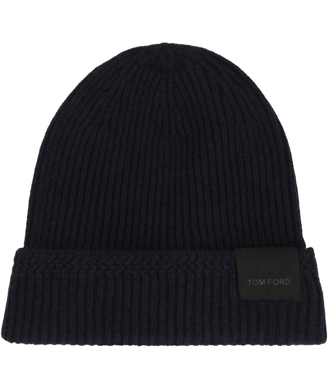 TOM FORD Темно-синяя кашемировая шапка, фото 2