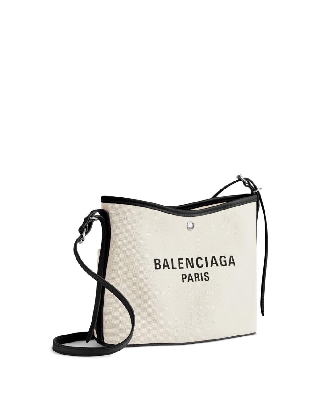 BALENCIAGA Бежевая хлопковая сумка через плечо, фото 4