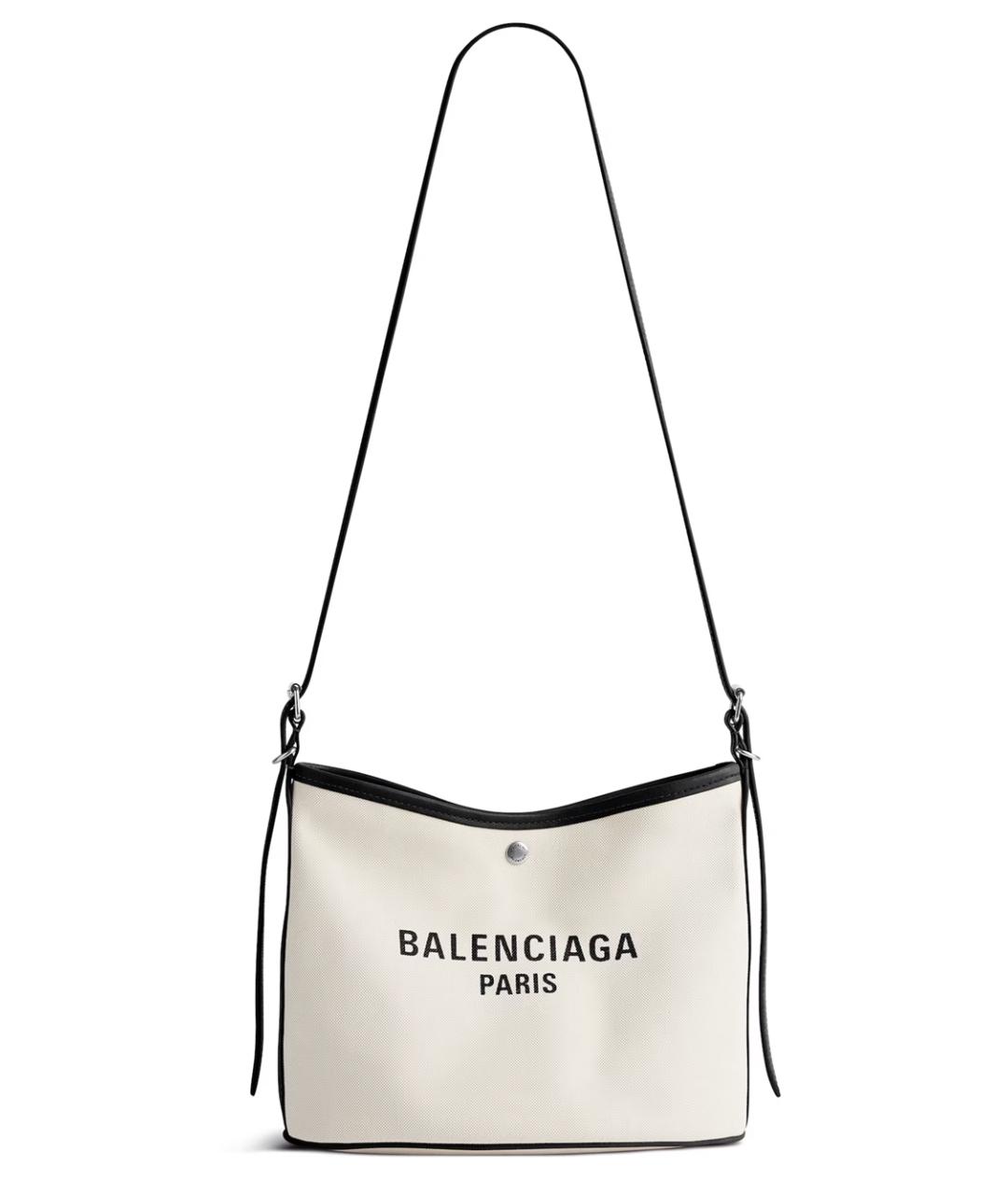 BALENCIAGA Бежевая хлопковая сумка через плечо, фото 1