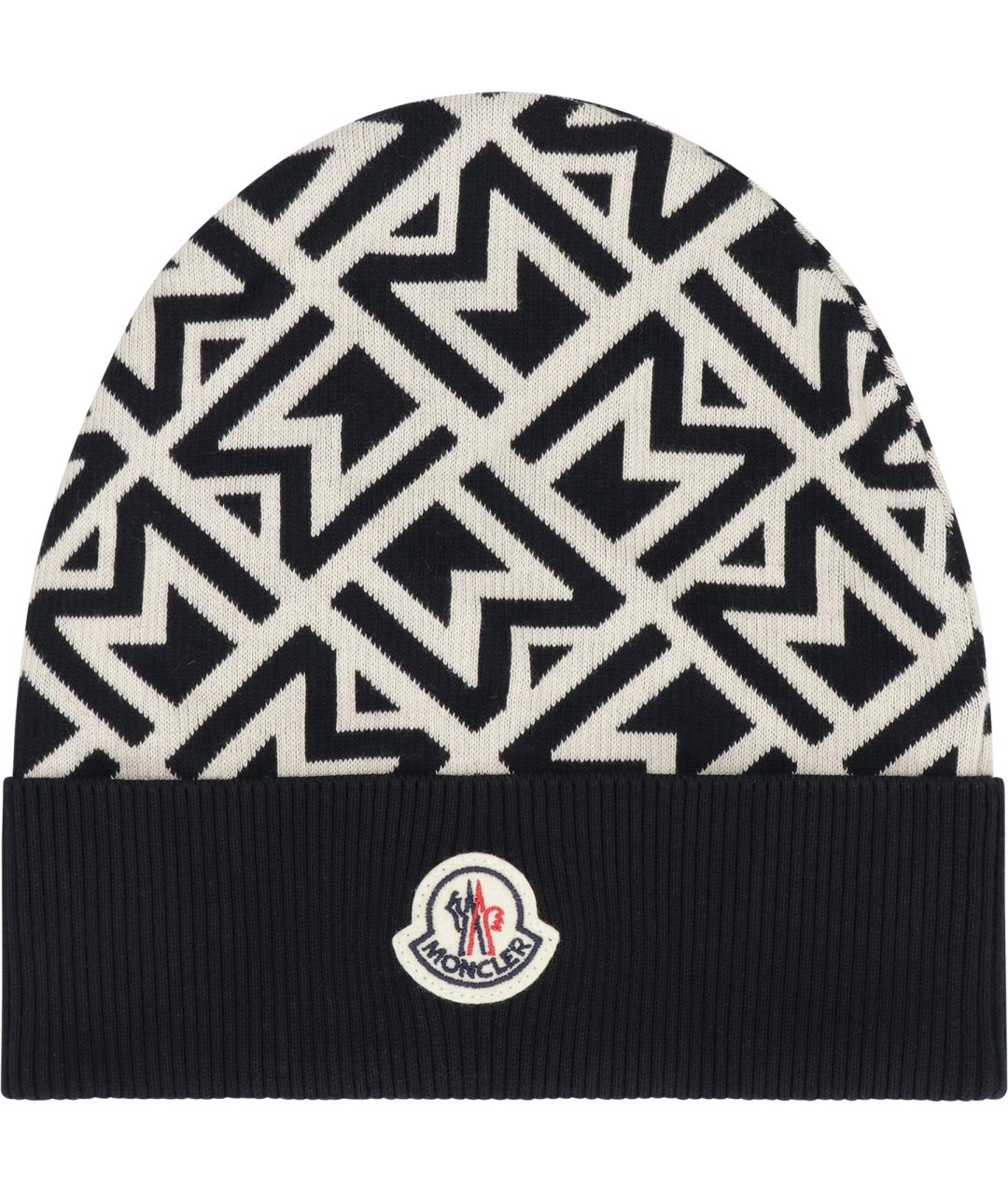 MONCLER Темно-синяя хлопковая шапка, фото 2