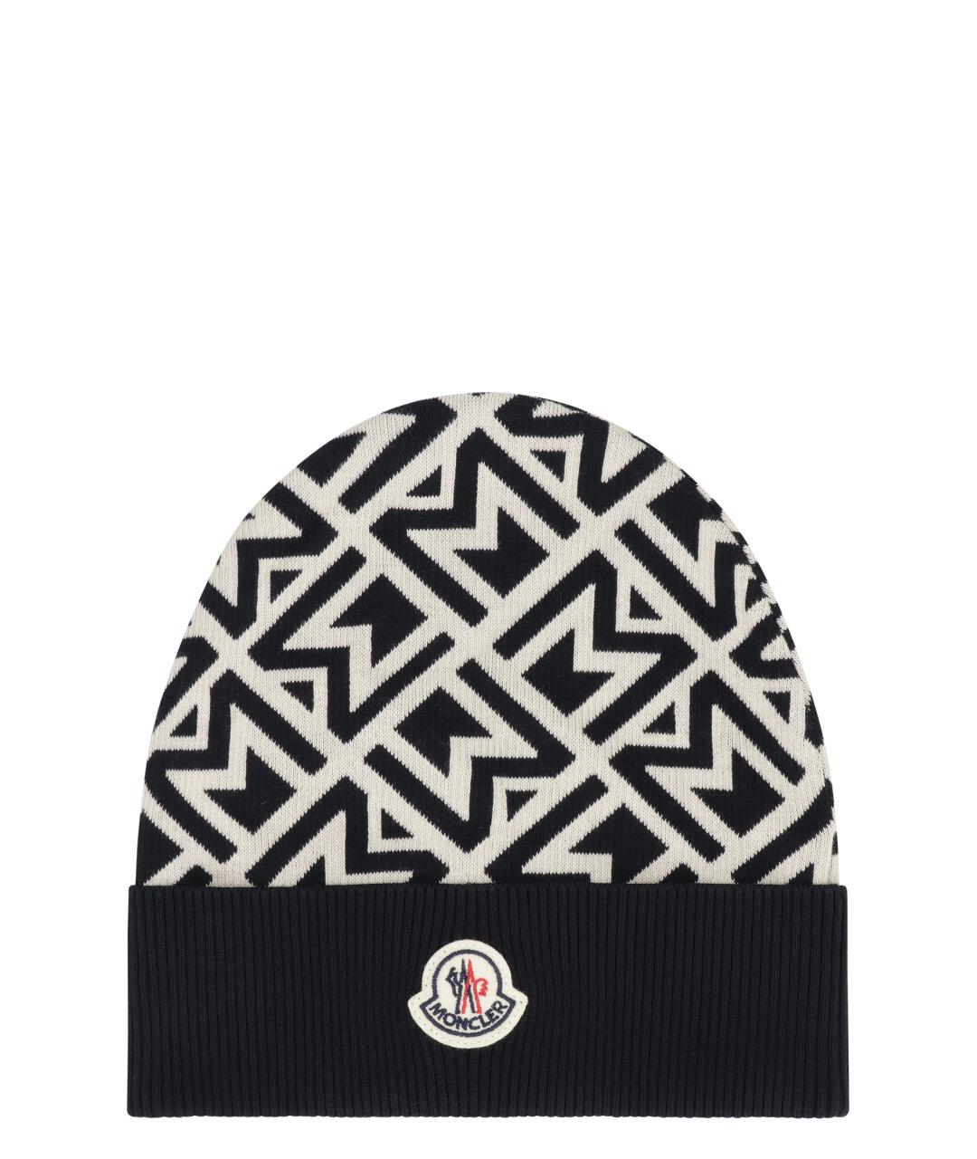 MONCLER Темно-синяя хлопковая шапка, фото 1