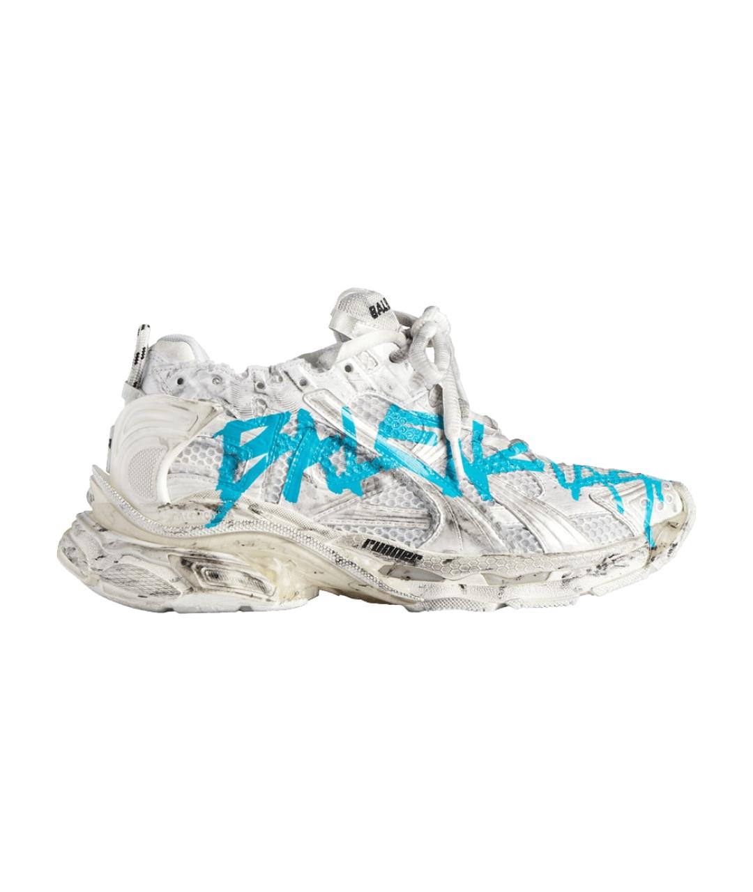 BALENCIAGA Белые кожаные низкие кроссовки / кеды, фото 1
