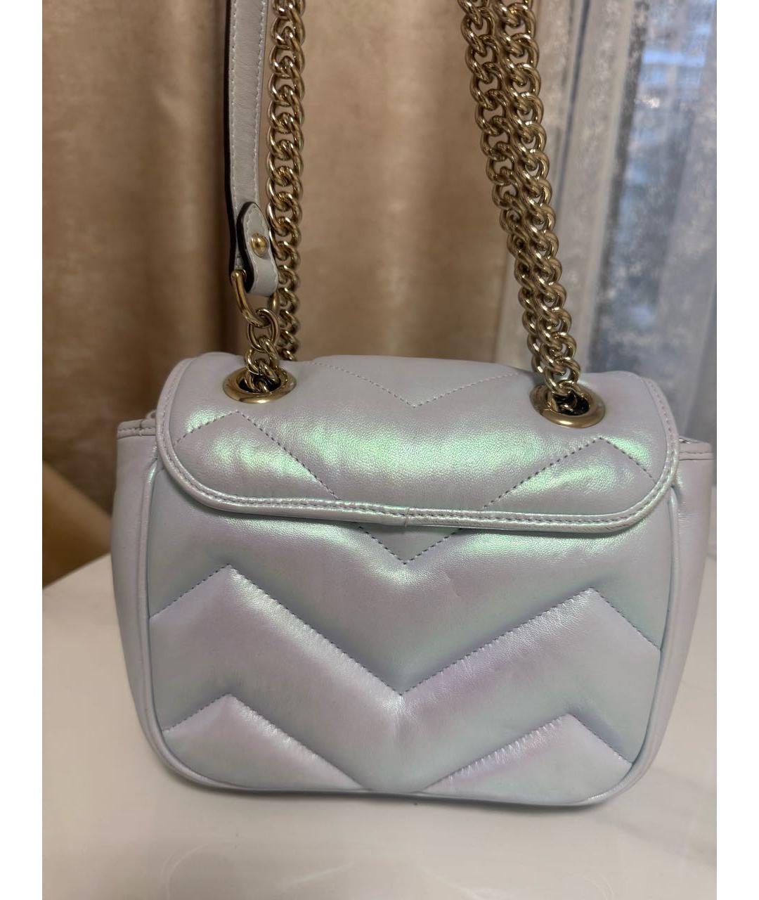 GUCCI Серебряная кожаная сумка через плечо, фото 3