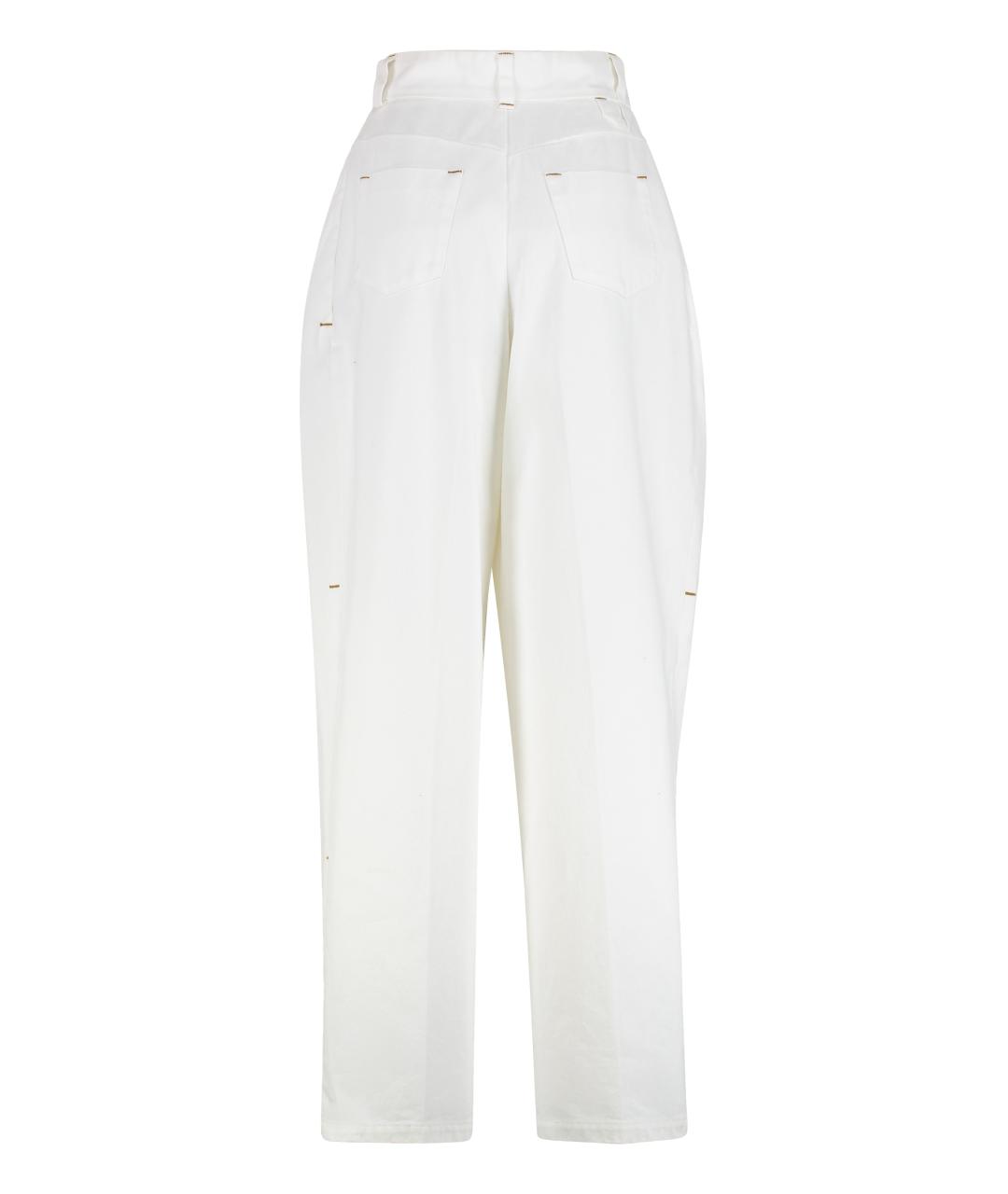 JACQUEMUS Белые хлопковые прямые джинсы, фото 2