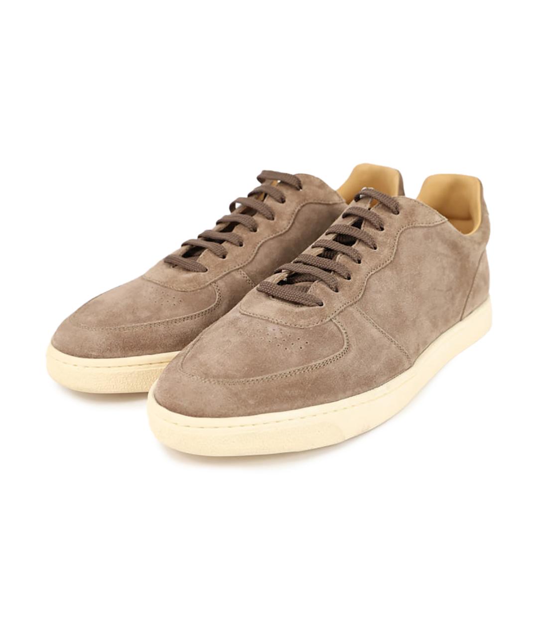 BRUNELLO CUCINELLI Коричневые замшевые низкие кроссовки / кеды, фото 3