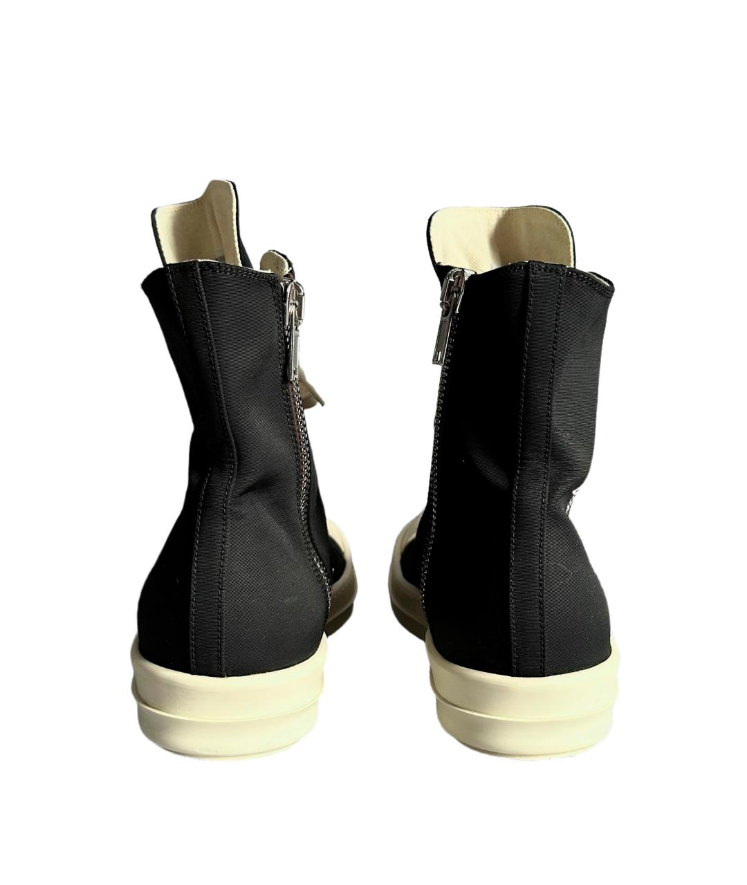 RICK OWENS DRKSHDW Черные текстильные высокие кроссовки / кеды, фото 4