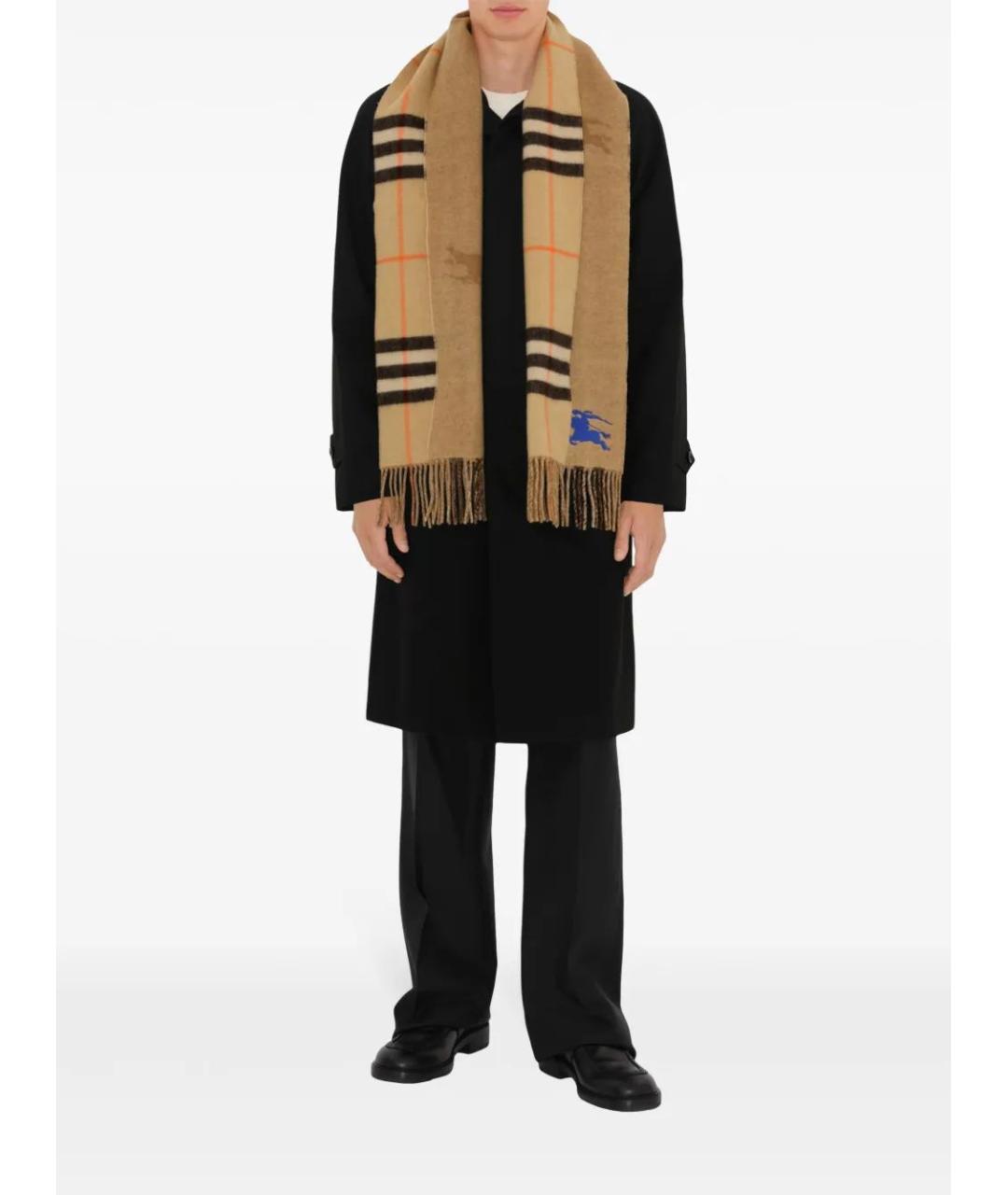 BURBERRY Бежевый кашемировый шарф, фото 4