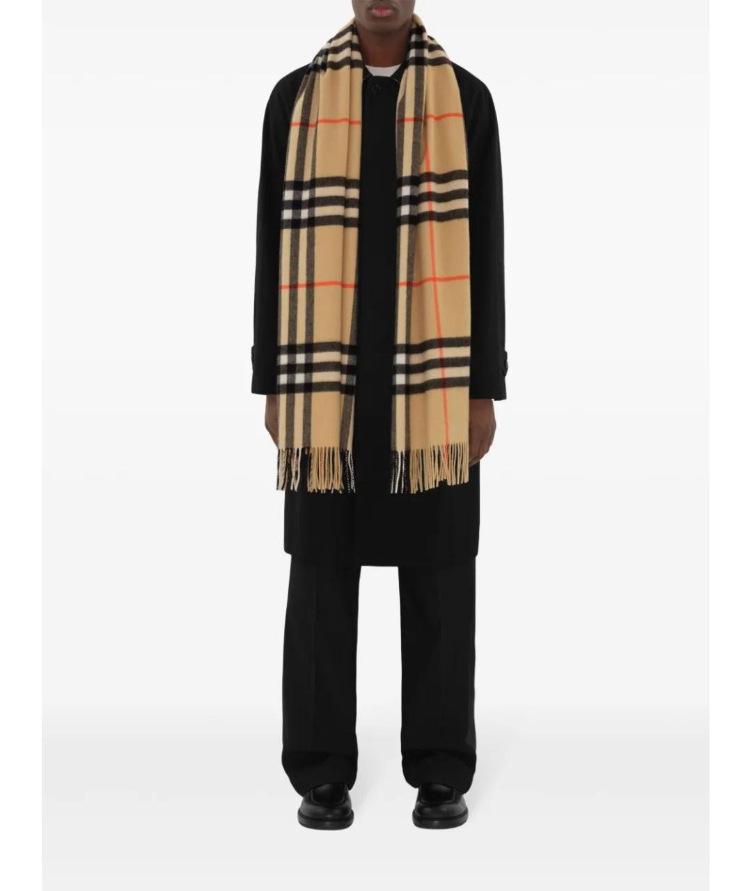 BURBERRY Бежевый кашемировый шарф, фото 3