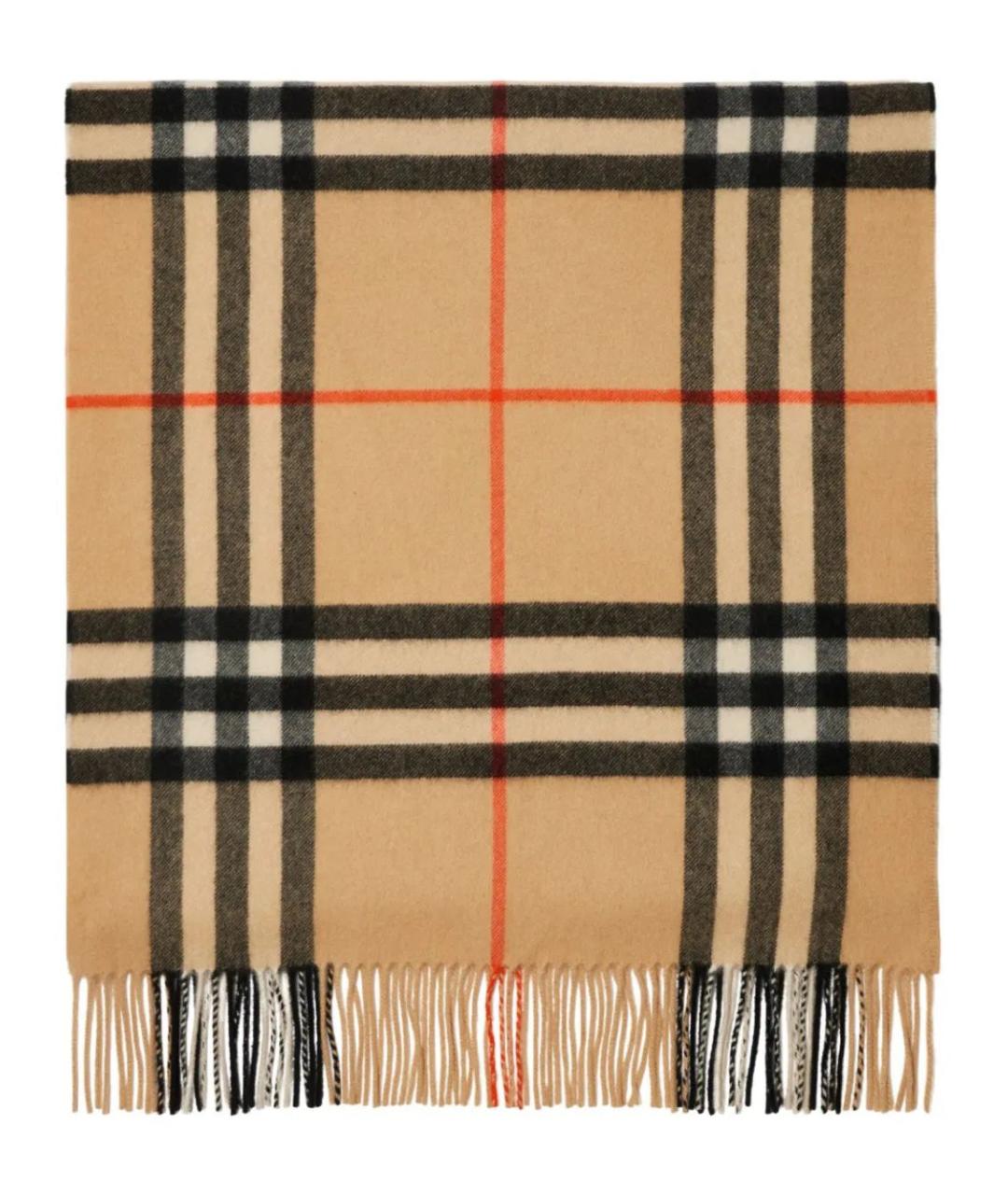BURBERRY Бежевый кашемировый шарф, фото 1