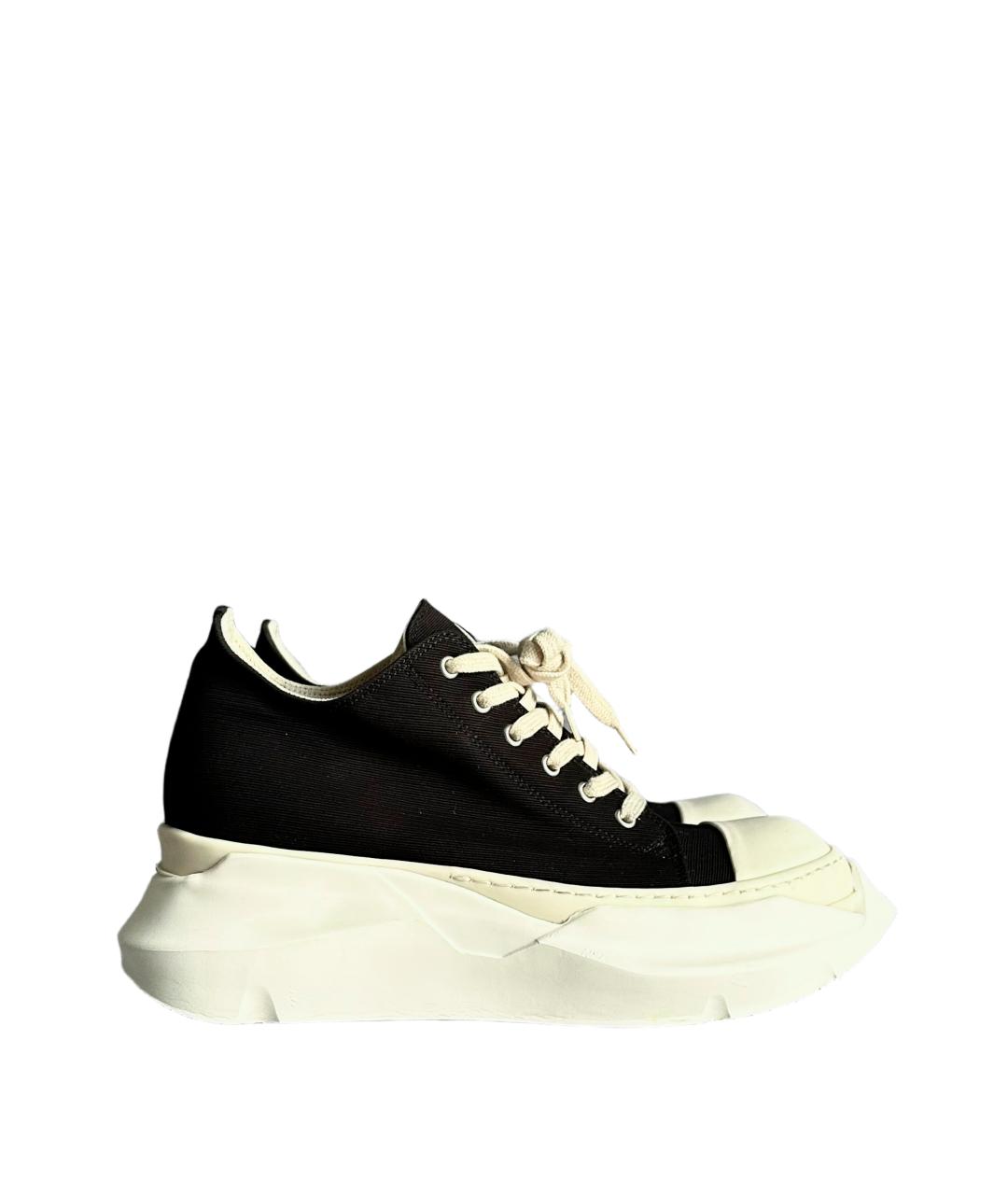 RICK OWENS DRKSHDW Черные текстильные низкие кроссовки / кеды, фото 3