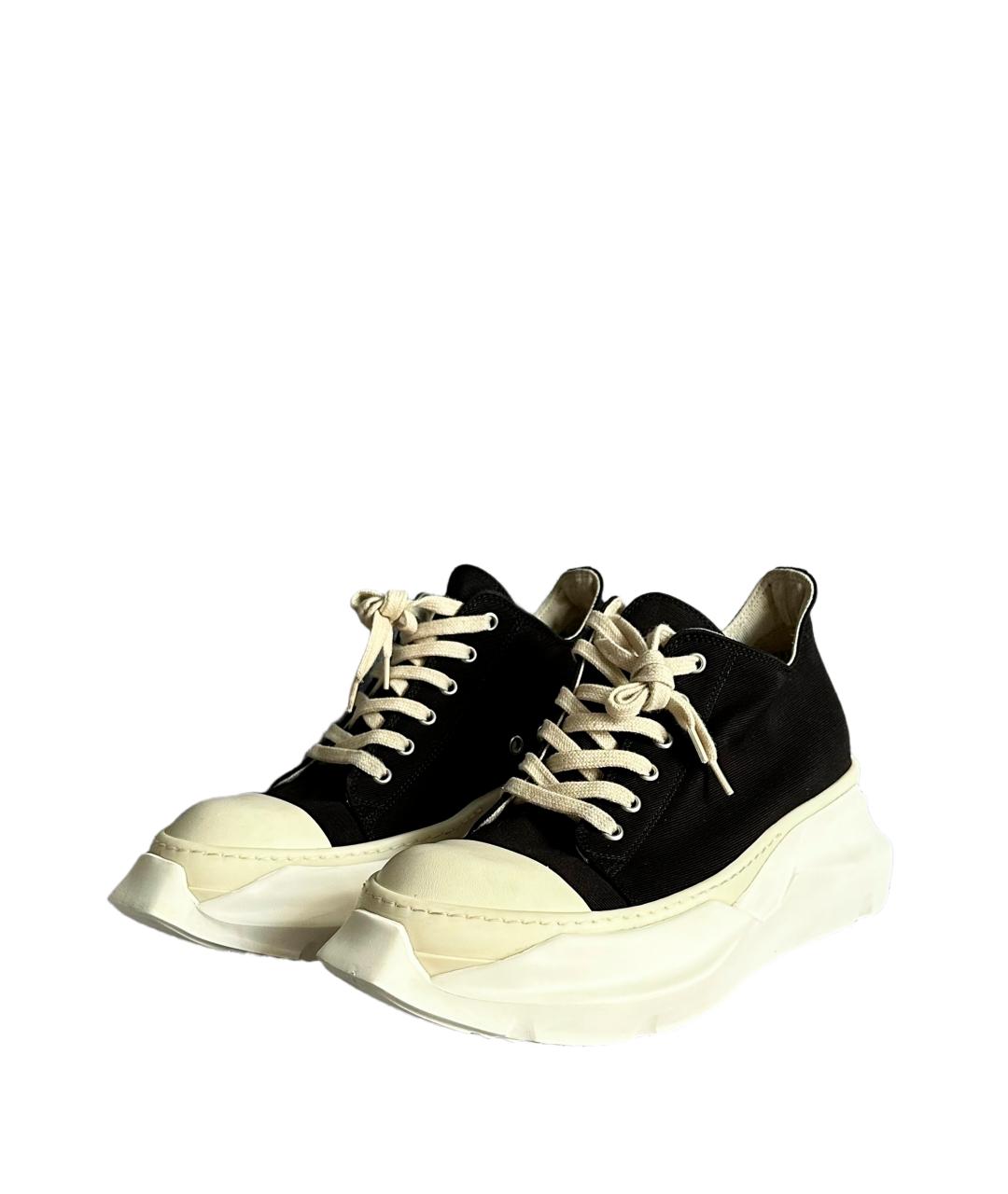 RICK OWENS DRKSHDW Черные текстильные низкие кроссовки / кеды, фото 2