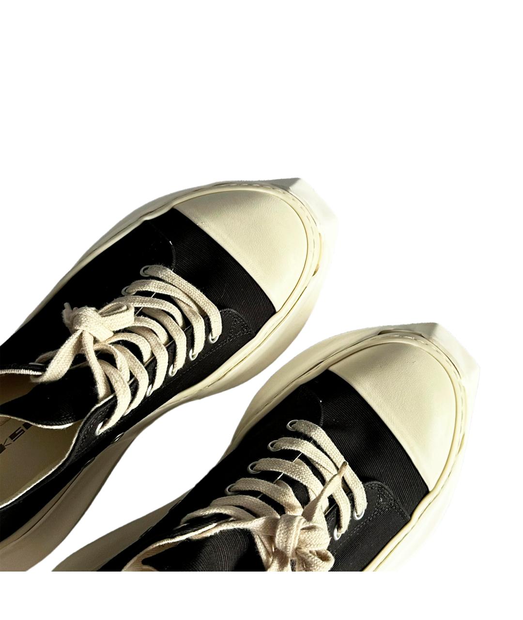 RICK OWENS DRKSHDW Черные текстильные низкие кроссовки / кеды, фото 5