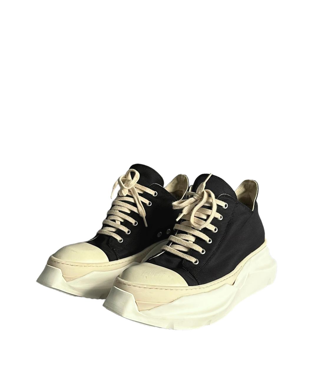 RICK OWENS DRKSHDW Черные текстильные низкие кроссовки / кеды, фото 2