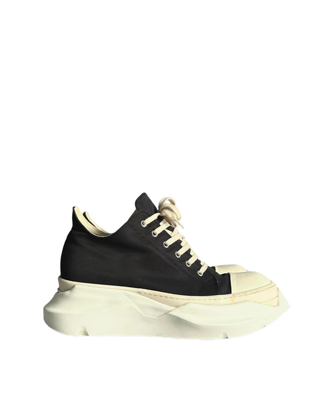 RICK OWENS DRKSHDW Черные текстильные низкие кроссовки / кеды, фото 3