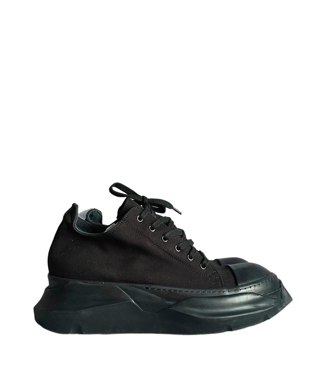 RICK OWENS DRKSHDW Черные текстильные низкие кроссовки / кеды, фото 3
