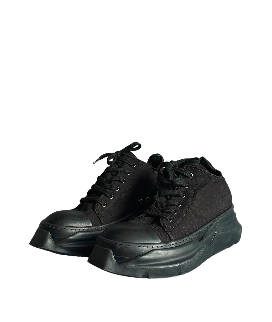 RICK OWENS DRKSHDW Черные текстильные низкие кроссовки / кеды, фото 2