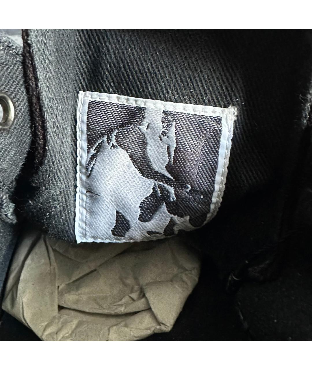 RICK OWENS DRKSHDW Черные текстильные низкие кроссовки / кеды, фото 7