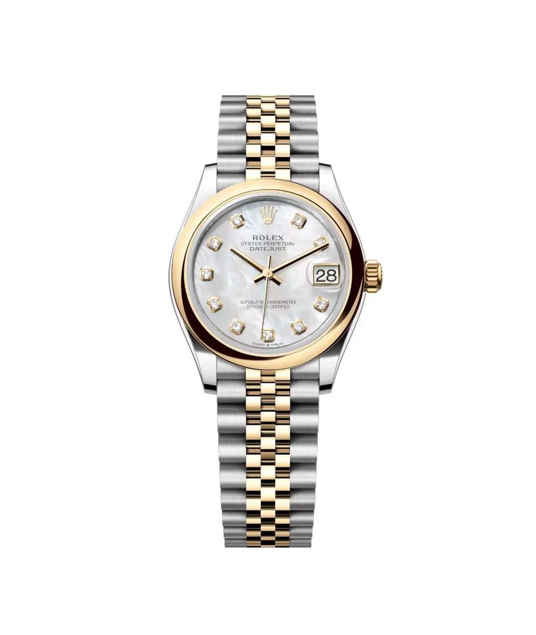 ROLEX Белые часы из желтого золота, фото 1