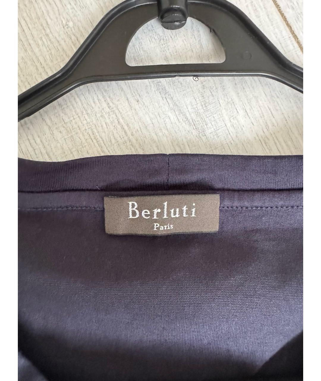 BERLUTI Темно-синяя хлопковая футболка, фото 3