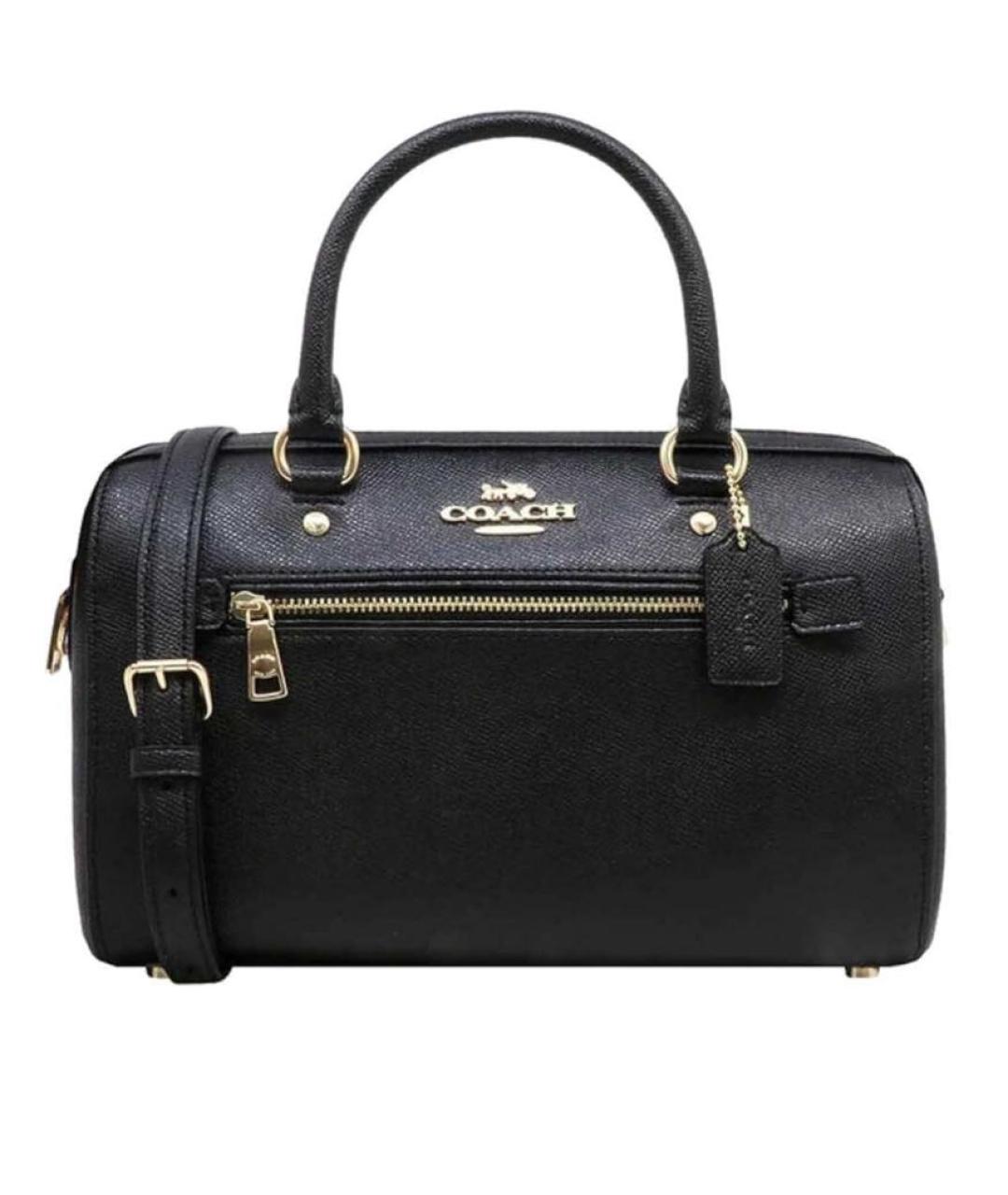 COACH Черная кожаная сумка с короткими ручками, фото 1