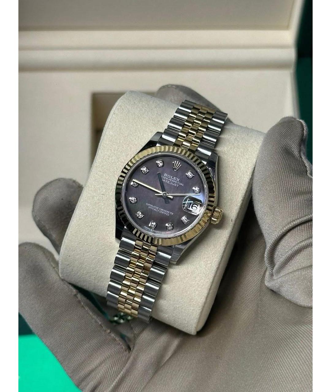 ROLEX Коричневые часы из желтого золота, фото 4