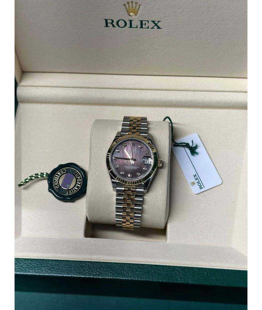 ROLEX Коричневые часы из желтого золота, фото 2