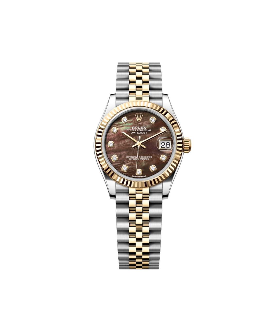 ROLEX Коричневые часы из желтого золота, фото 1