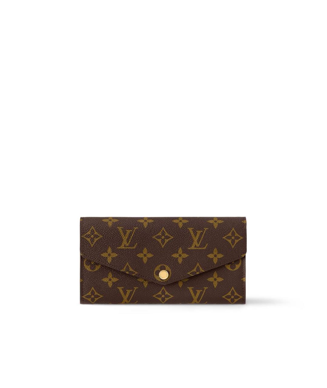 LOUIS VUITTON Коричневый кожаный кошелек, фото 9